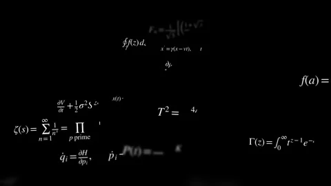 Math formulas flying fast h264 alpha Stock Footage 340032567