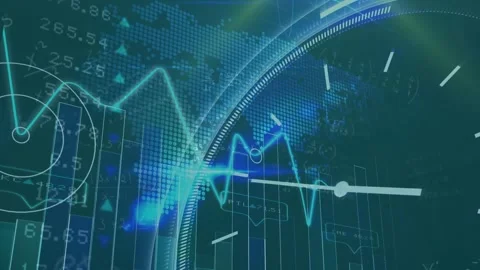 Math formulas morph on a blackboard before cutting to stock displays. Video stock 326884878