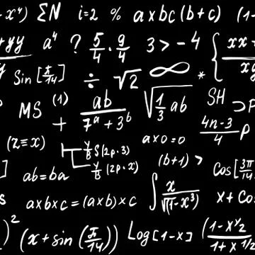 Math formulas seamless pattern, hand drawn, mathematical equations, vector il 스톡 일러스트