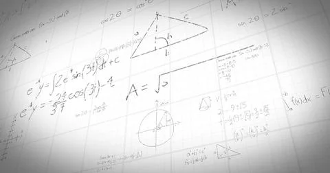 Math formulas on whiteboard Stock Photos