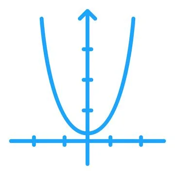 Math Function Graph vector concept blue minimal icon or sign Stock Illustration