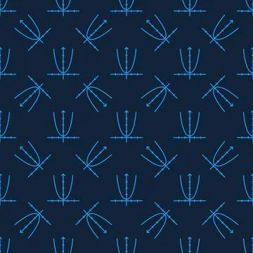 Math Function Graph vector concept blue seamless pattern Stock Illustration