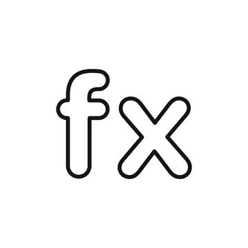 Math function logo sign vector outline Stock Illustration