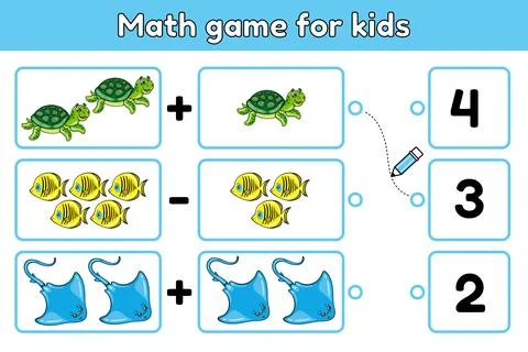 Math game and choose the correct answer-1 Stock Illustration