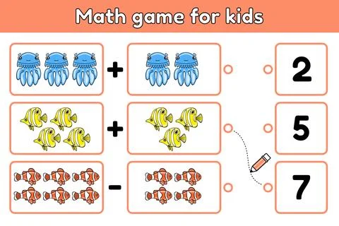 Math game and choose the correct answer-2 Stock Illustration