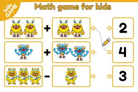 Math game and choose the correct answer-2 Stock Illustration