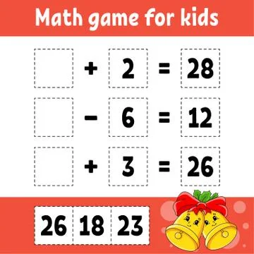 Math game for kids. Christmas theme. Education developing worksheet. Activity Stock Illustration