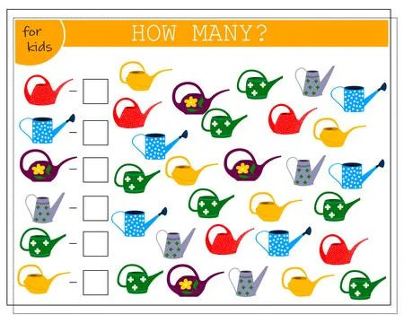 A math game for kids. Count the number of leeks. Vector Stock Illustration