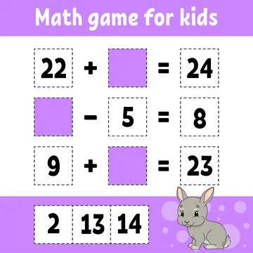 Math game for kids. Education developing worksheet. Activity page with pictur Stock Illustration
