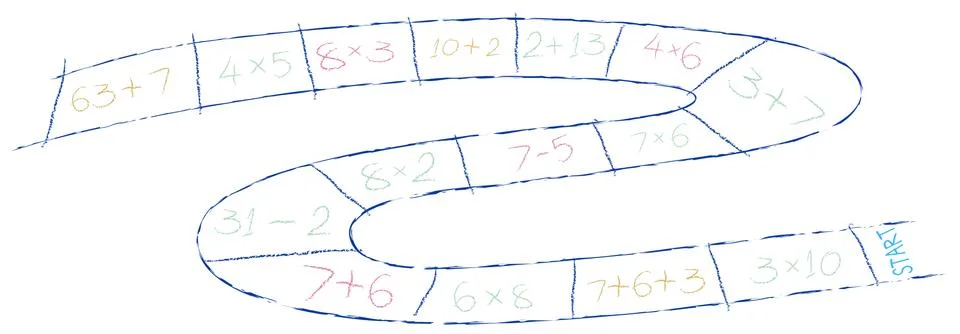 A Math Game on White Background Illustrazione stock