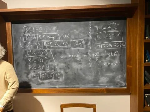 Math geometry formulas on black background Stock Photos