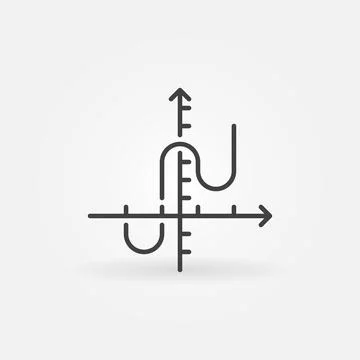 Math Graph vector concept icon or symbol in line style Stock Illustration