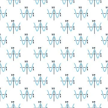 Math Graph vector Mathematical function colored seamless pattern Stock Illustration