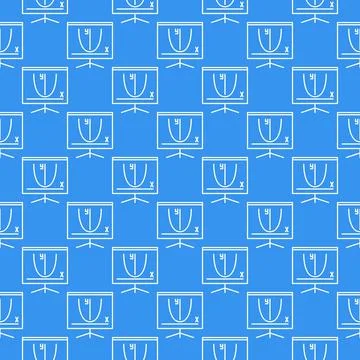 Math Graph vector Mathematics Science concept line blue seamless pattern Stock Illustration