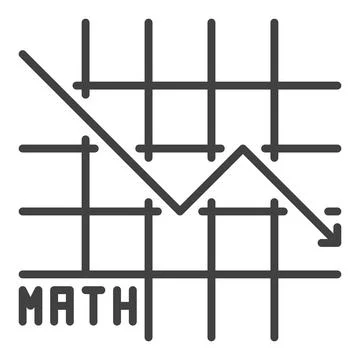 Math Graph vector Science concept line icon or sign Stock Illustration