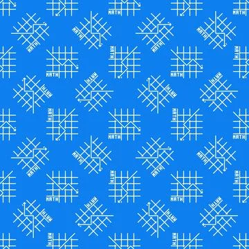 Math Graph vector Science concept blue line seamless pattern Stock Illustration