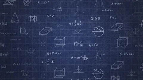 Math Hand Draw Animation Blue 3 Video stock 169940485