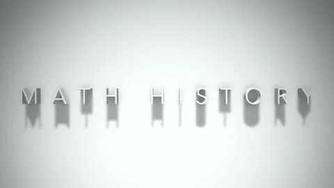 Math history 3D title animation with shadows on a white background Stock Footage 298000730