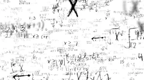 Math Homework Problems Flyby in 3D Loop Stock Footage 48330350