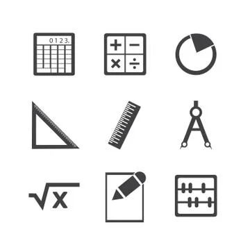 Math icon set. Stockillustratie