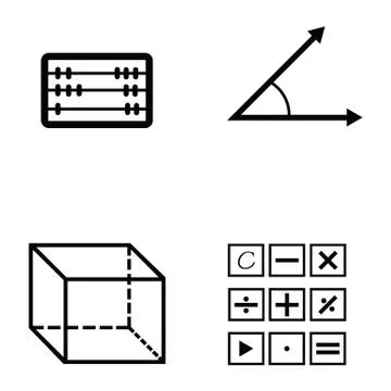 Math icon set Illustrazione stock