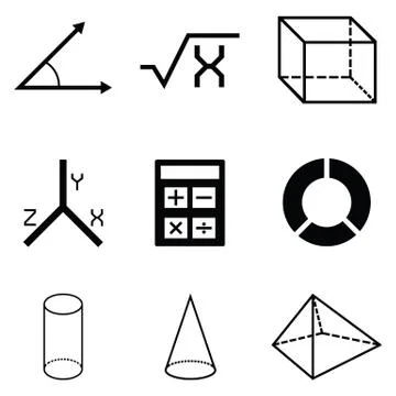 Math icon set Stock Illustration