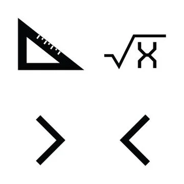 Math icon set Stock Illustration