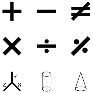 Math icon set 스톡 일러스트