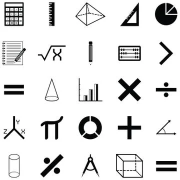 Math icon set Stock Illustration