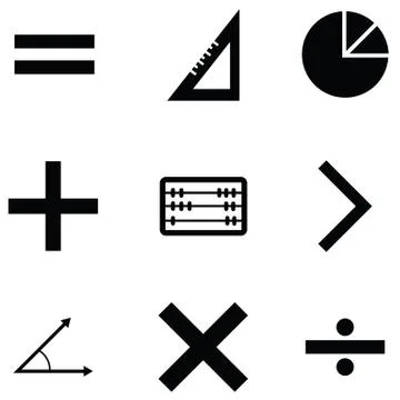 Math icon set Stock Illustration