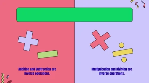 Math Inverse Operations Green Screen Educational Template Stock Footage 332898222