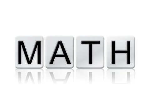 Math Isolated Tiled Letters Concept and Theme イラスト素材