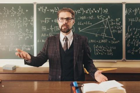 Math Lecture Held by an Intelligent Academic Stock Photos