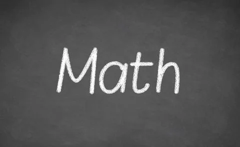 Math lesson on blackboard or chalkboard. written in white chalk Stock Illustration