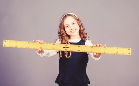 Math lesson. Education and knowledge. STEM school disciplines. Pupil girl with 写真素材