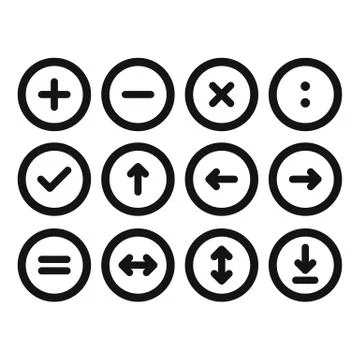 Math line icon Stock Illustration