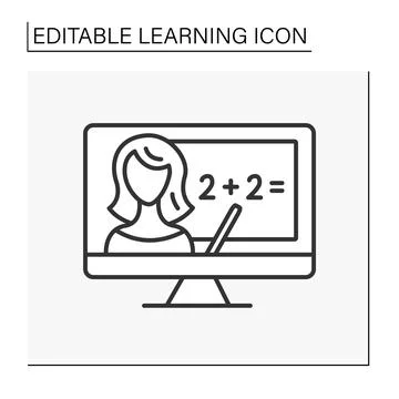 Math line icon Stock Illustration