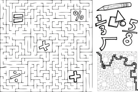 Math Maze Stock Illustration