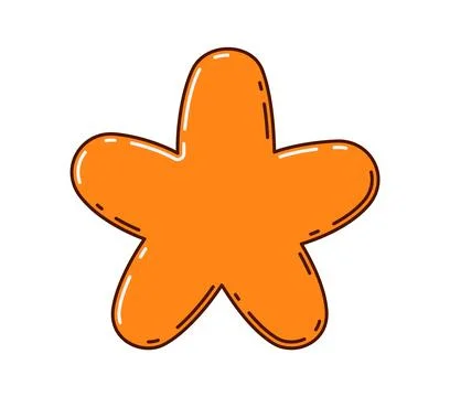 Math multiplication orange cartoon groovy symbol Stock Illustration