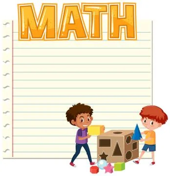 A math note template 스톡 일러스트