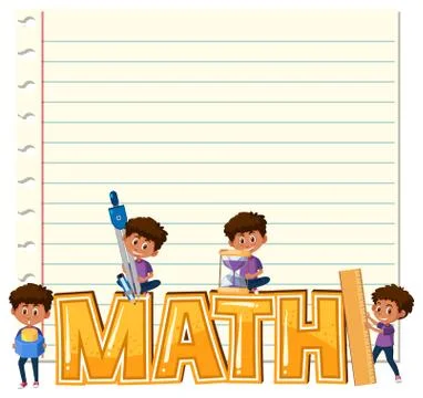 A math note template Illustrazione stock