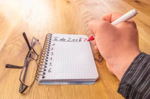 Math notebook with to do list for 2017 Stock Photos