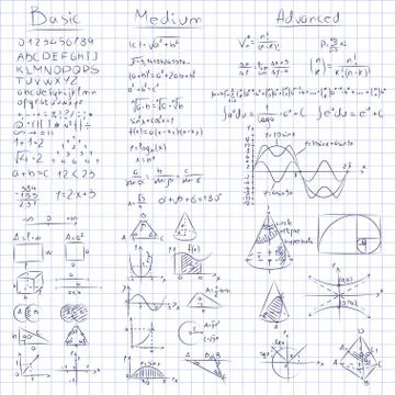 Math notes. Stock Illustration