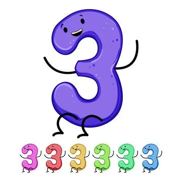 Math number character cartoon vector graphic 스톡 일러스트