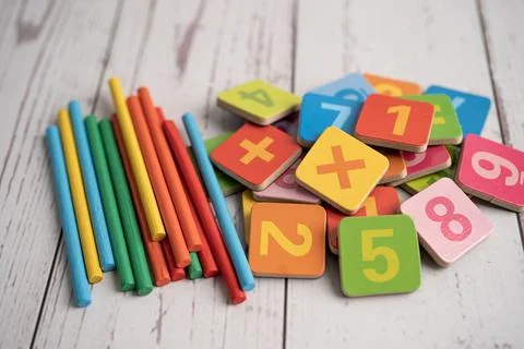 Math number colorful, education study mathematics learning teach concept. Фото