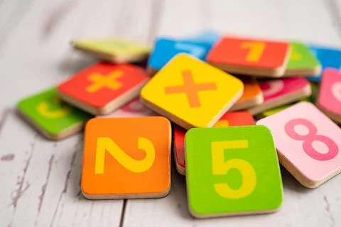 Math number colorful, education study mathematics learning teach concept. Фото