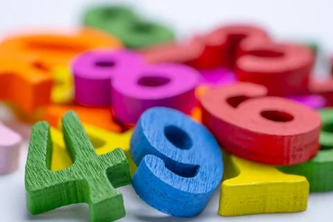 Math Number colorful on white background. Фото