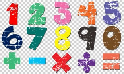 Math Number Old Vintage Set Stock Illustration