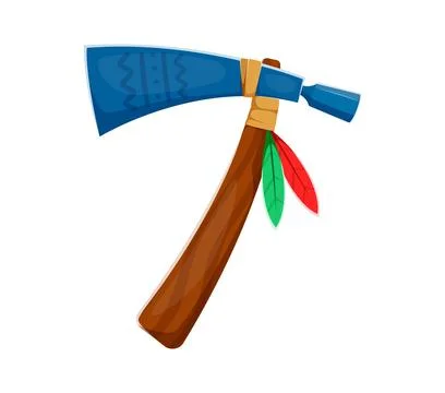 Math number seven as Native American tomahawk axe Stock Illustration
