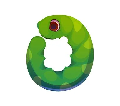 Math number zero cute caterpillar insect character Stock Illustration
